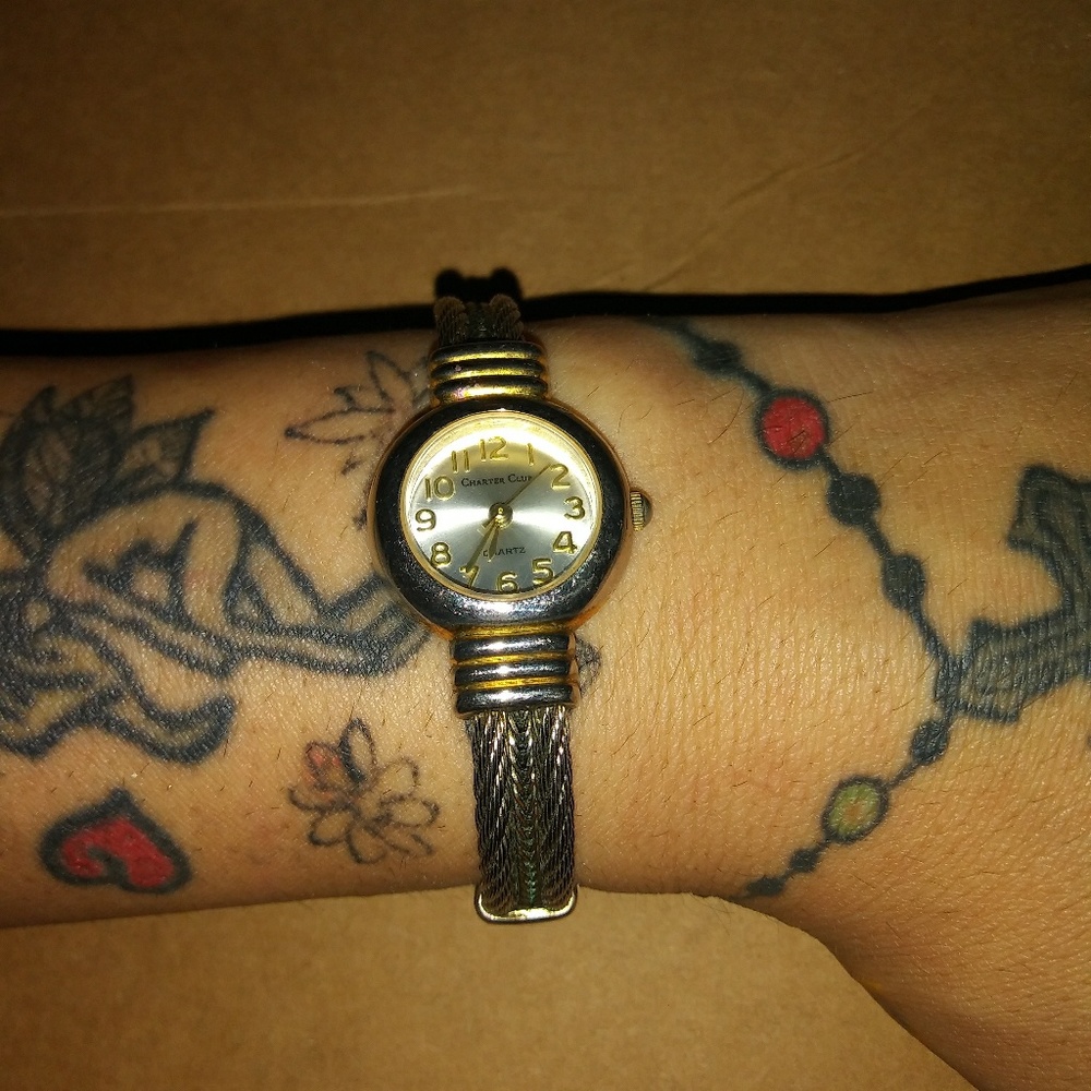 Vintage gold bangle watch
